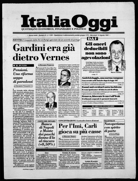 Italia oggi : quotidiano di economia finanza e politica